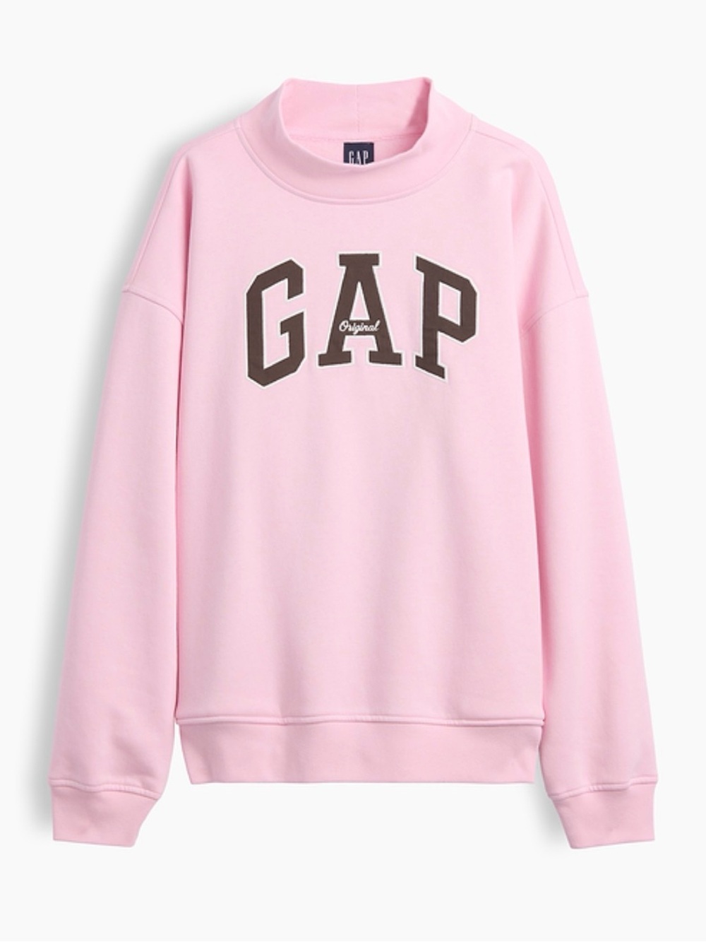 New GAP VintageSoft Oversized Mockneck Logo Sweatshirt